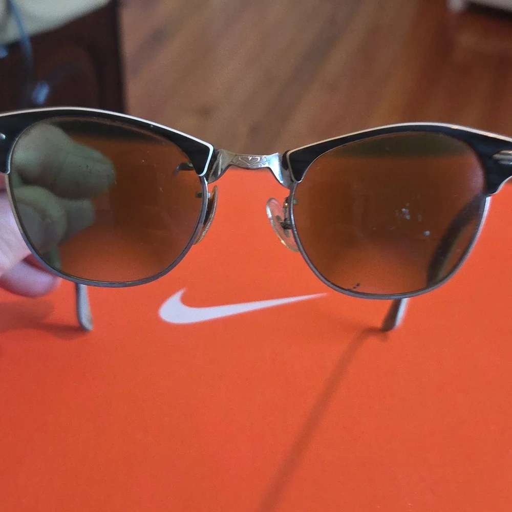 Antique 1940s Or 1950s Brown and Silver Prescription Sunglasses With Bifocals